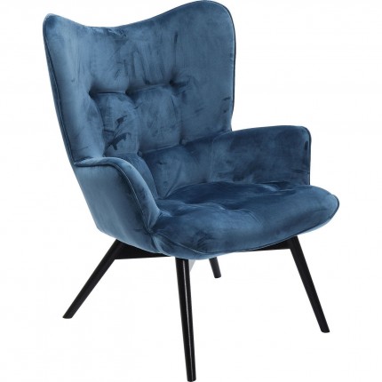 Fauteuil Vicky velours bleu pétrole Kare Design