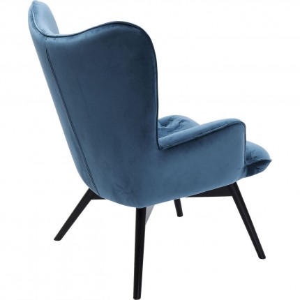 Fauteuil Vicky velours bleu pétrole Kare Design