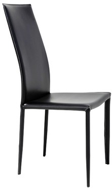 Chaise en cuir Milano noire haute Kare Design