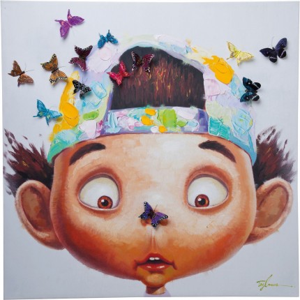 Tableau Touched boy with Butterflys Kare Design 