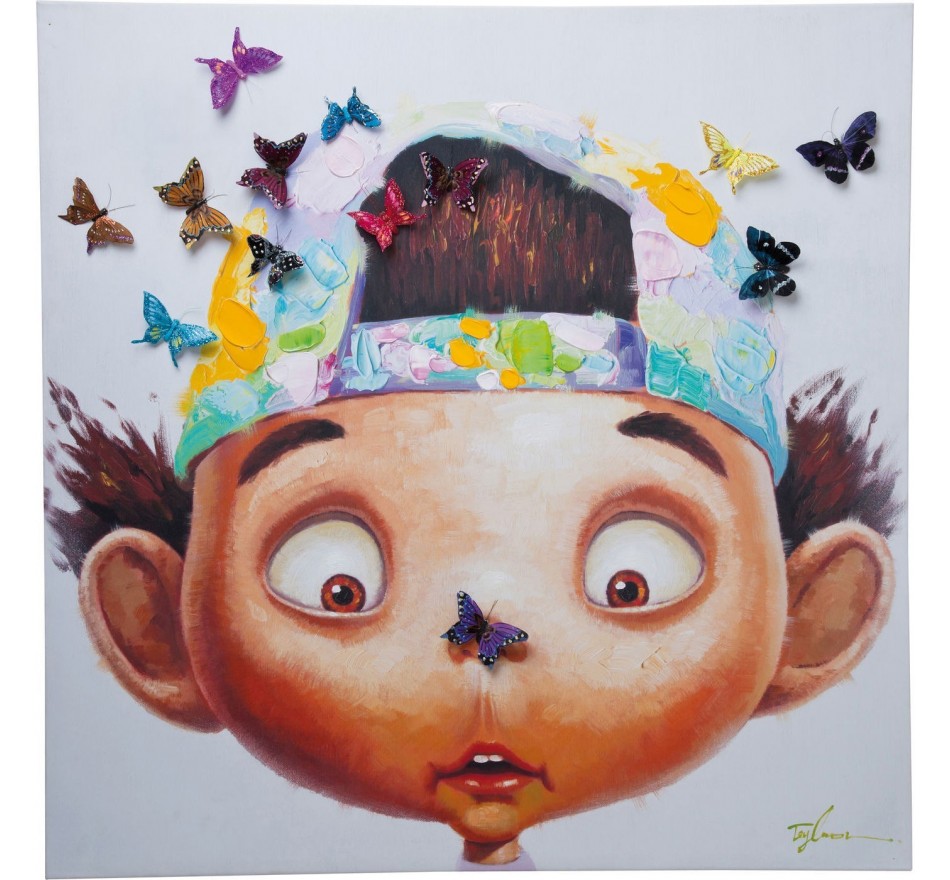 Tableau Touched boy with Butterflys Kare Design 
