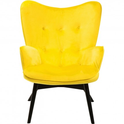 Fauteuil Vicky velours jaune Kare Design