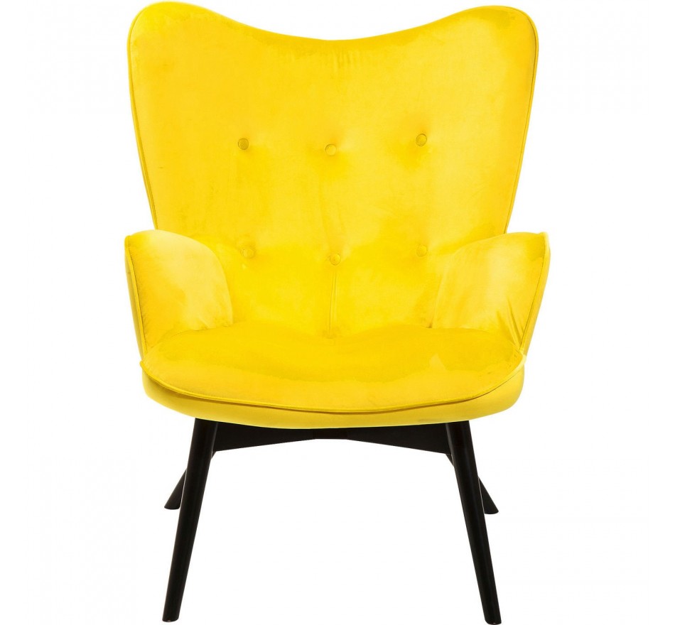 Fauteuil Vicky velours jaune