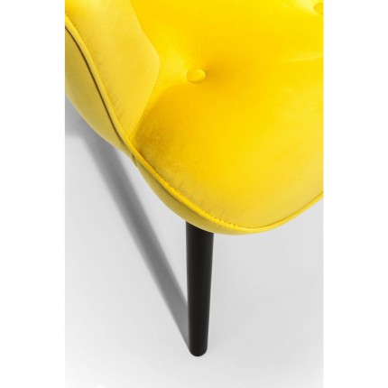 Fauteuil Vicky velours jaune