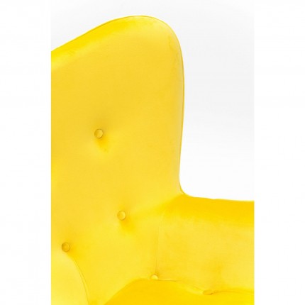 Fauteuil Vicky velours jaune
