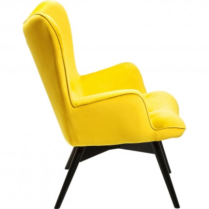 Fauteuil Vicky velours jaune