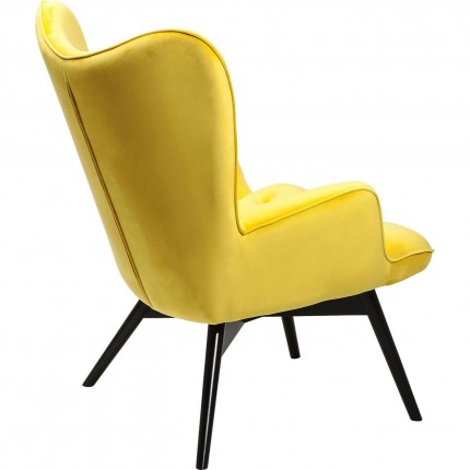 Fauteuil Vicky velours jaune