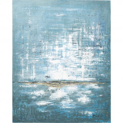Peinture à l'huile Abstract bleu 150x120cm Kare Design