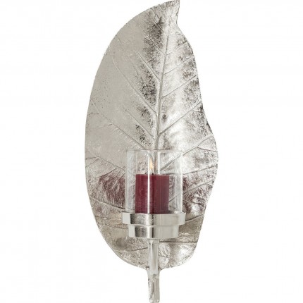 Bougeoir feuille argentée Kare Design