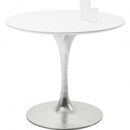 Table Invitation blanc & zinc 90cm Kare Design