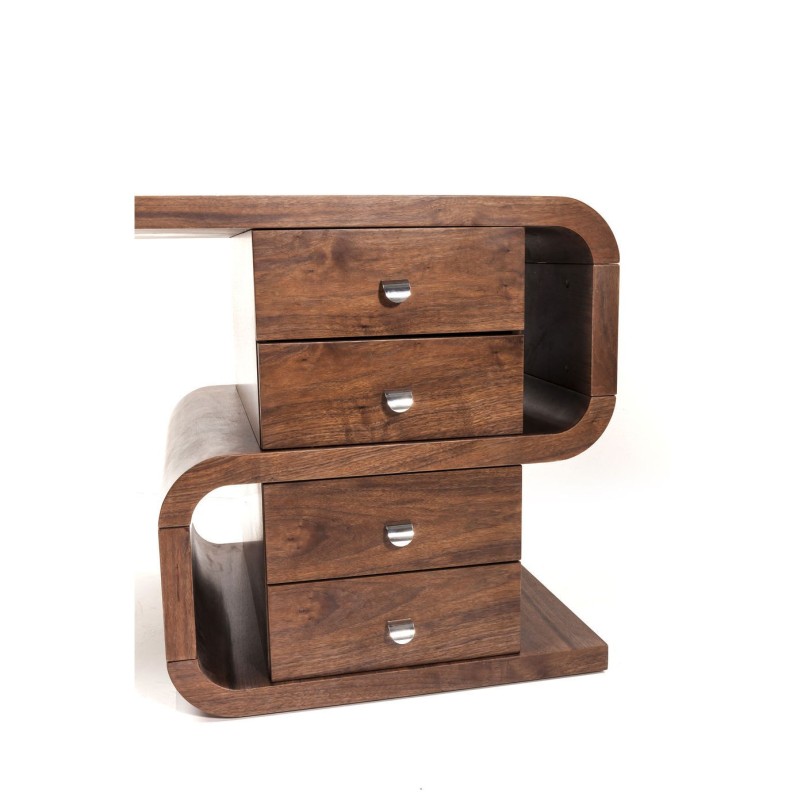 Desk Soft Snake Walnut 150x70cm Kare Design