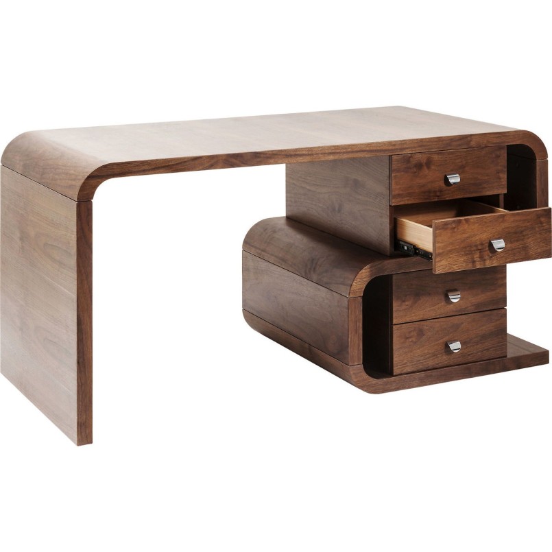 Desk Soft Snake Walnut 150x70cm Kare Design