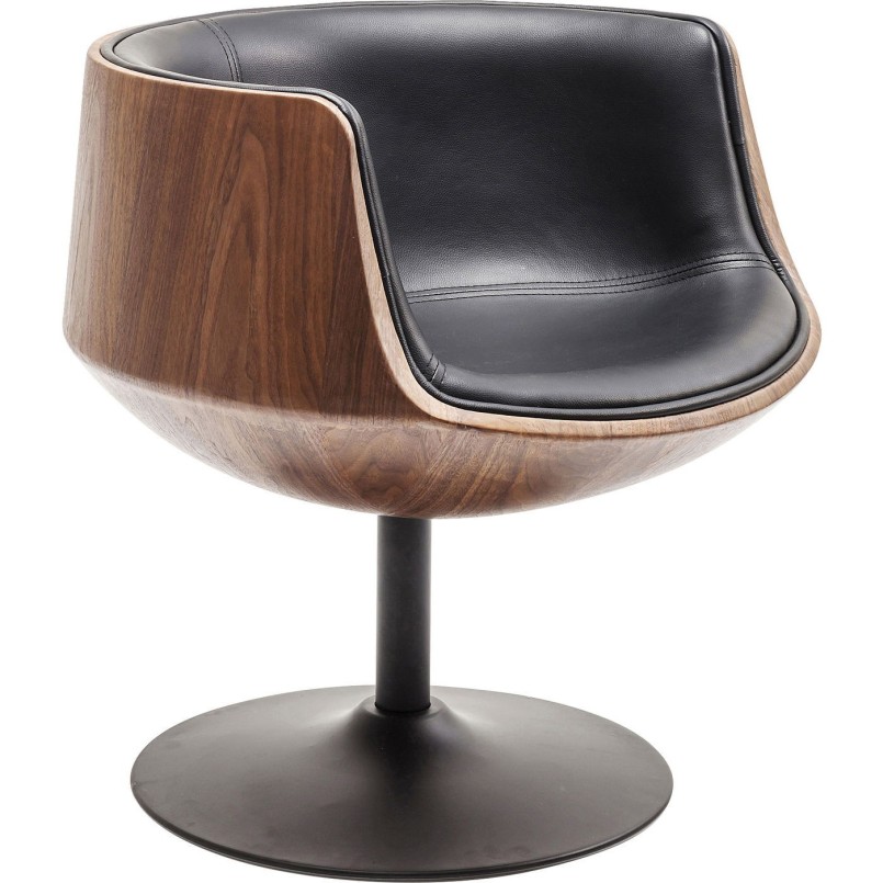 Fauteuil pivotant Club 54 noyer