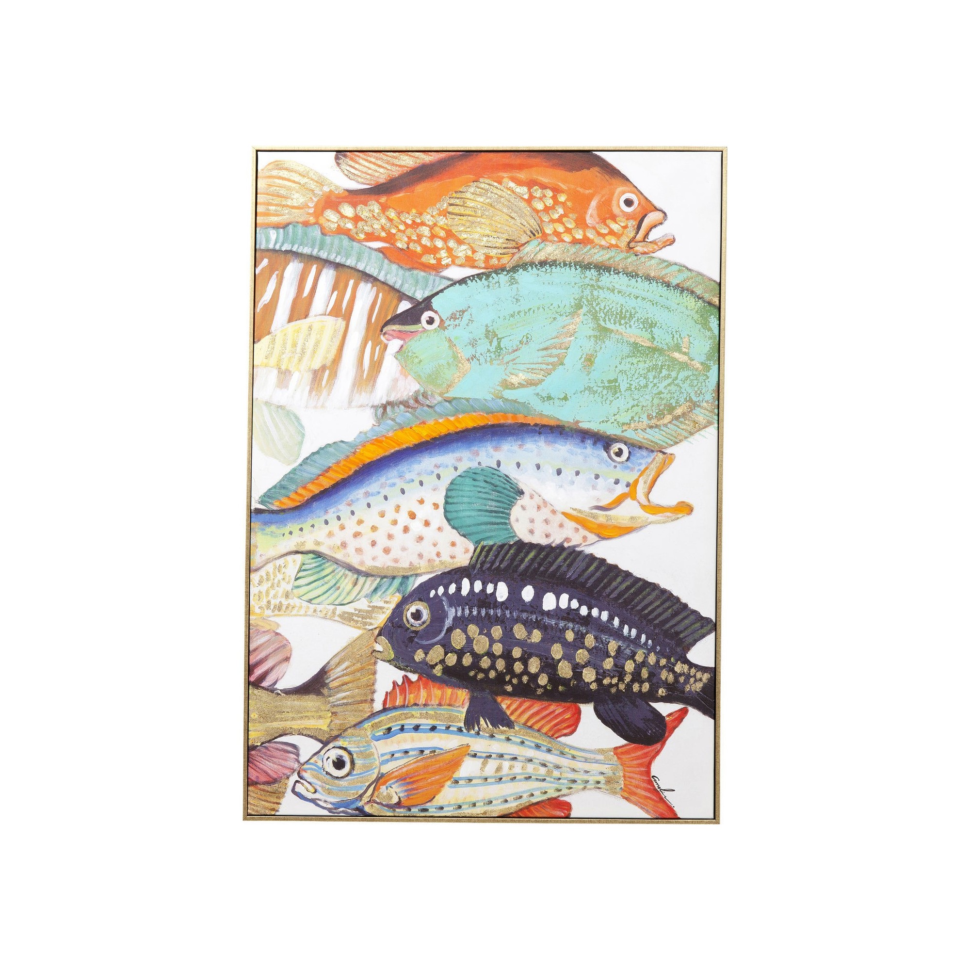 Tableau Touched Fish Meeting Two 100x70cm