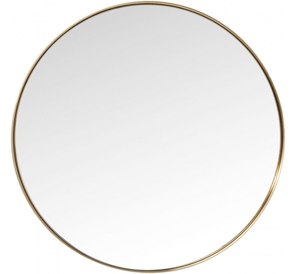 Miroir Curve rond laiton 100cm Kare Design