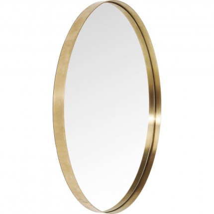 Miroir Curve rond laiton 100cm Kare Design