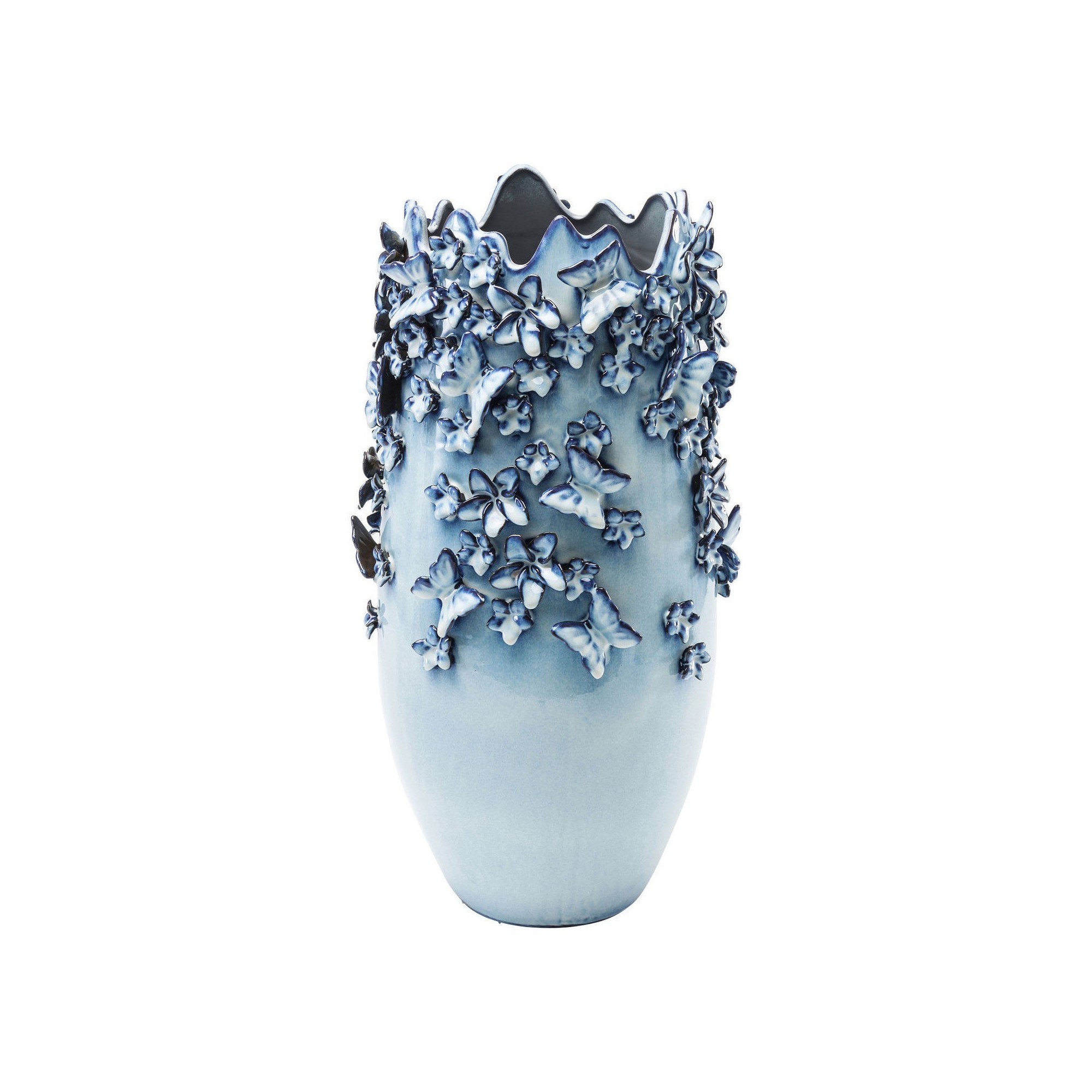 Vase Butterflies bleu clair 50cm Kare Design