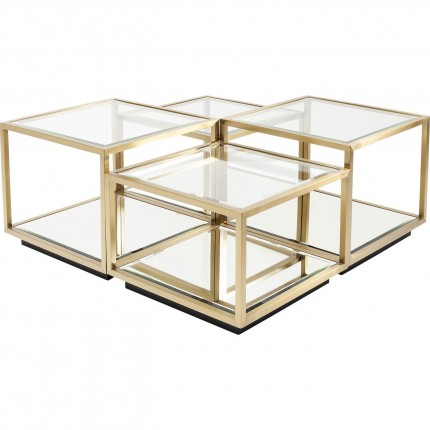 Tables basses Luigi set de 4 dorées Kare Design