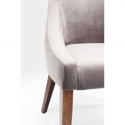 Chaise Mode velours grise Kare Design