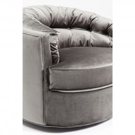 Fauteuil pivotant Music Hall velours gris Kare Design