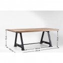 Table Bois Massif Railway 210x100 Kare Design