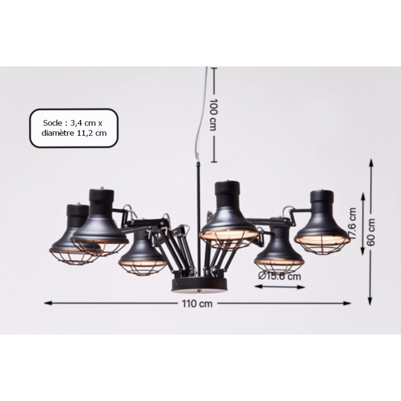 Lustre Spider multi 6 Kare Design 