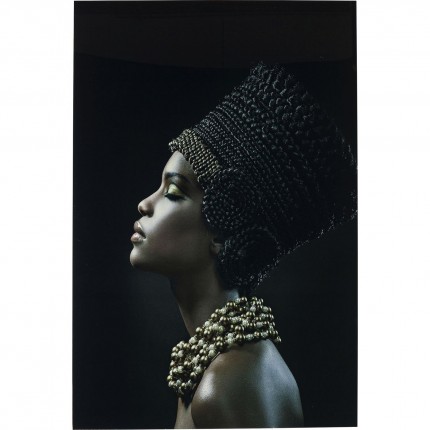 Tableau en verre femme africaine profil 100x150cm Kare Design