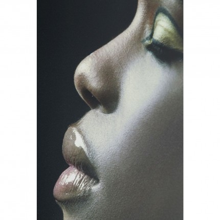 Tableau en verre femme africaine profil 100x150cm Kare Design