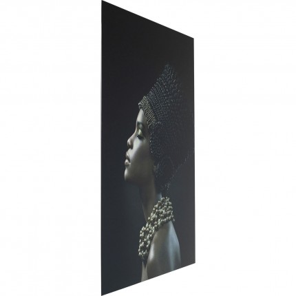 Tableau en verre femme africaine profil 100x150cm Kare Design
