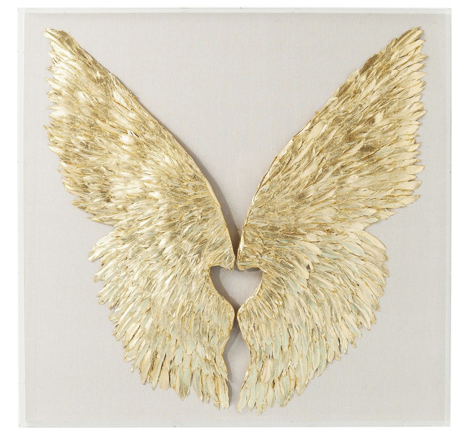 Déco murale Wings doré White 120x120cm Kare Design