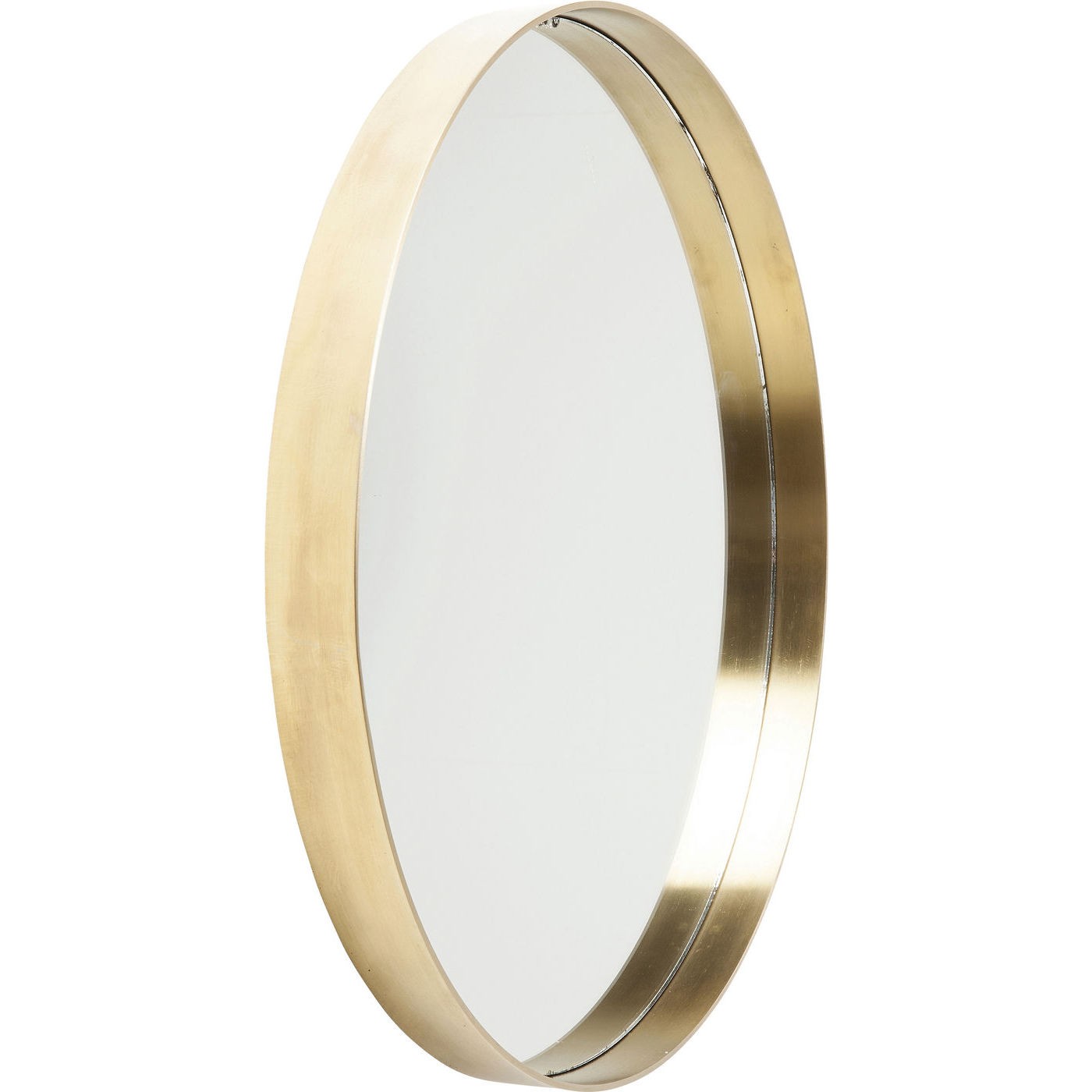Miroir Curve rond laiton 60cm Kare Design