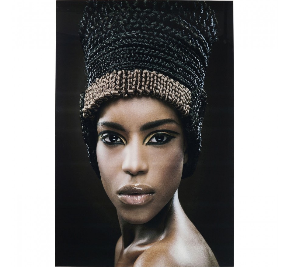 Tableau en verre femme africaine 100x150cm Kare Design