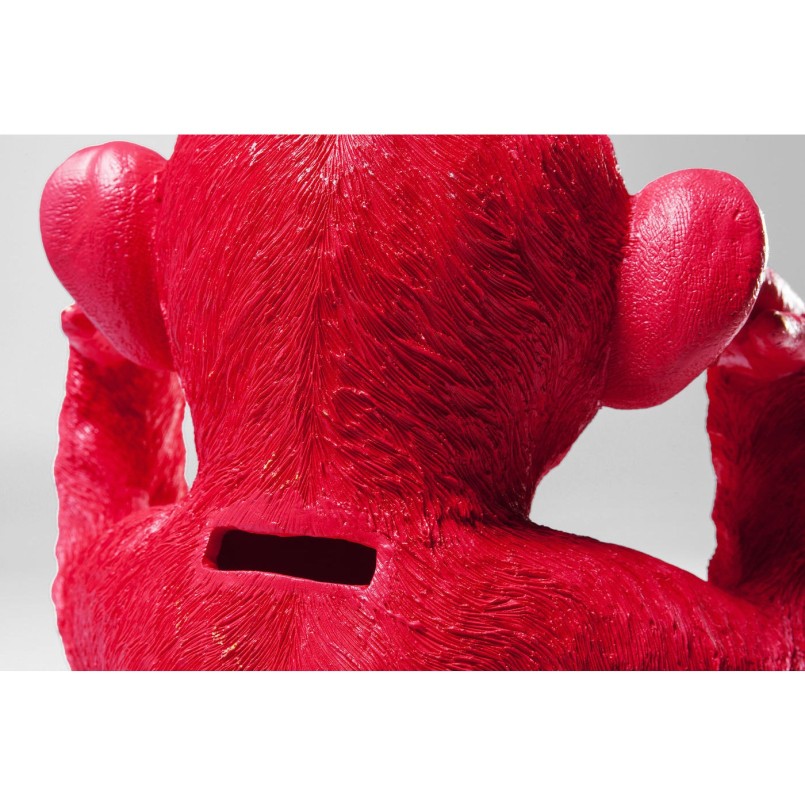 Tirelire Monkey Kikazaru rouge Kare Design