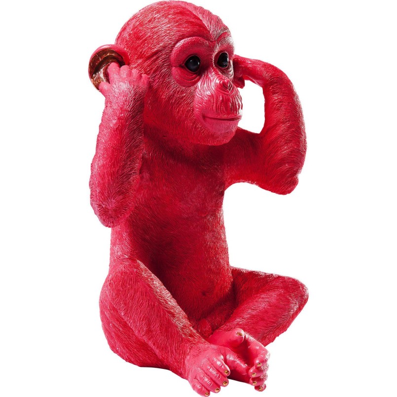Tirelire Monkey Kikazaru rouge Kare Design
