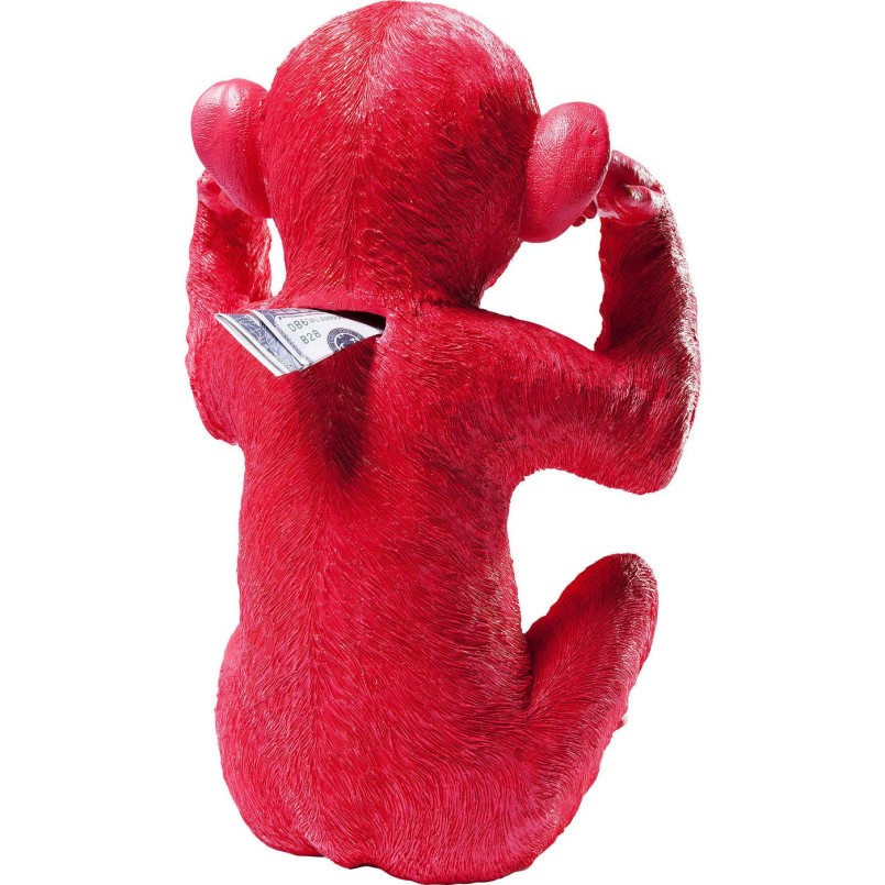 Tirelire Monkey Kikazaru rouge Kare Design