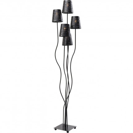 Lampadaire Flexible 5 bras acier 163cm noir Kare Design