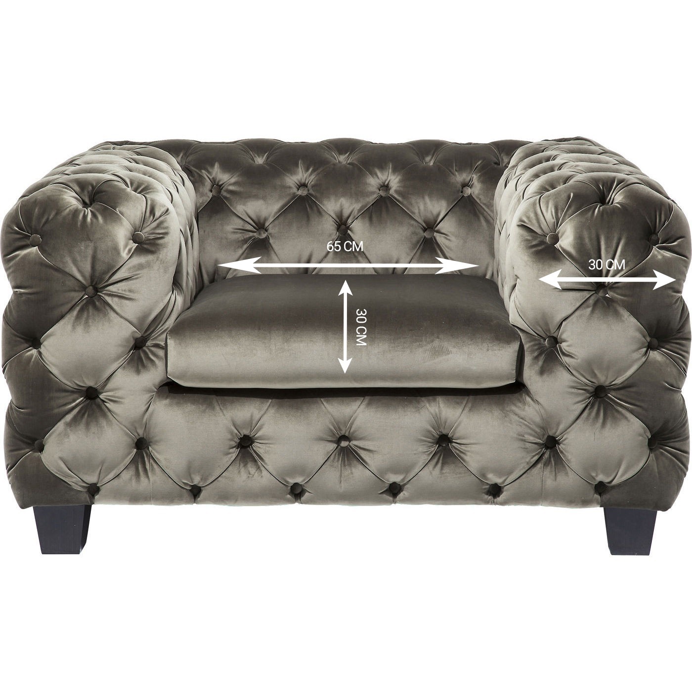 Fauteuil Desire velours kaki Kare Design
