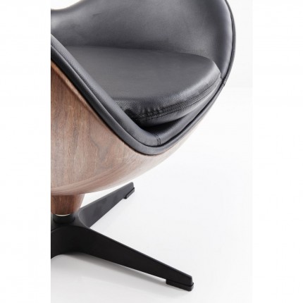 Fauteuil pivotant Lounge noir Kare Design Fauteuil pivotant Lounge noir Kare Design
