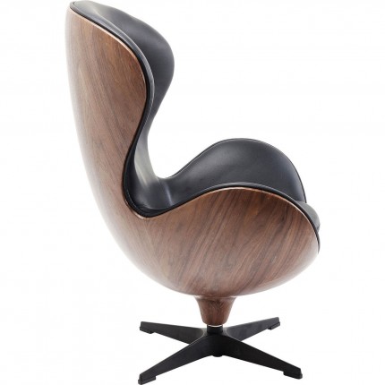 Fauteuil pivotant Lounge noyer Kare Design