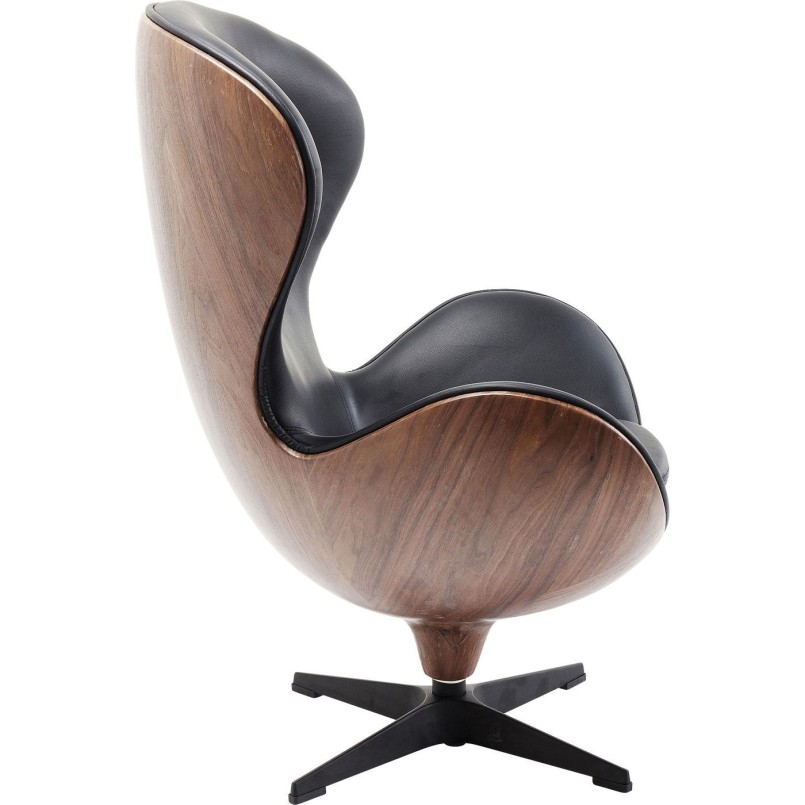 Swivel Chair Lounge Black Walnut Kare Design