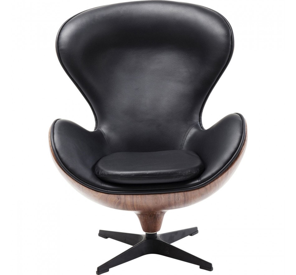 Fauteuil pivotant Lounge noir Kare Design