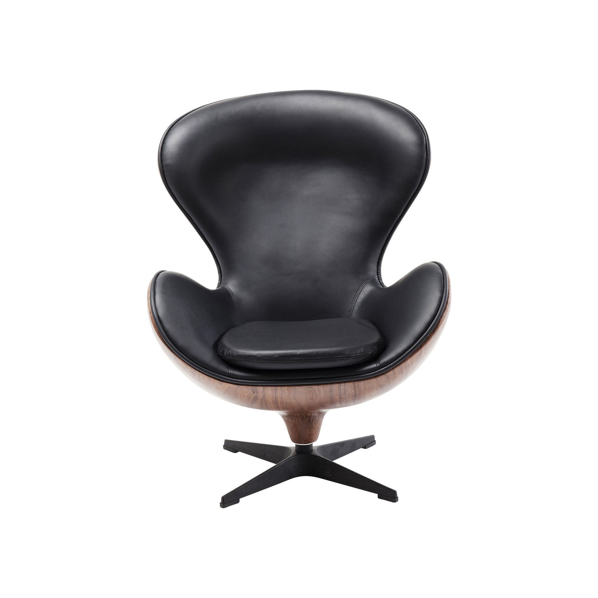 Fauteuil pivotant Lounge noir Kare Design