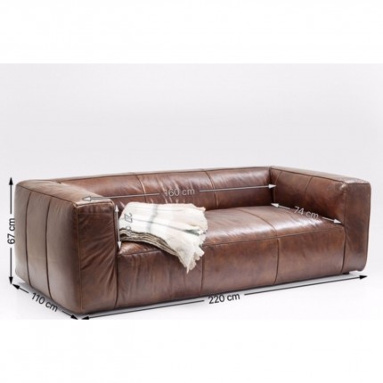 Canapé en cuir Cubetto 220cm Kare Design