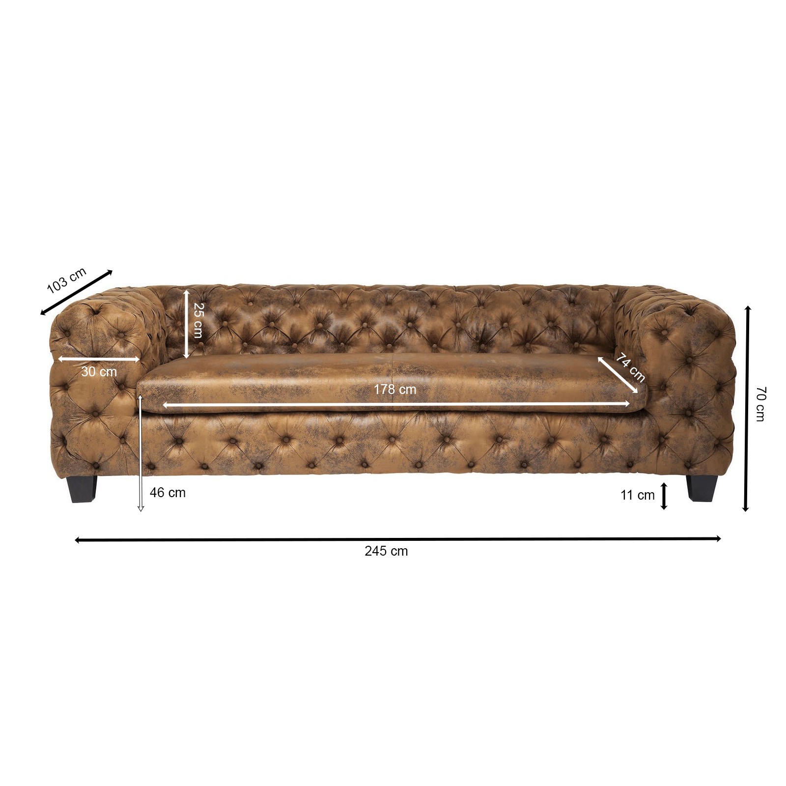 Canapé Desire 3 Places Vintage Kare Design