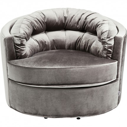 Fauteuil pivotant Music Hall velours gris Kare Design