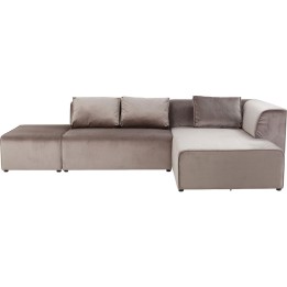 Canapé Infinity Rich velours droite taupe Kare Design