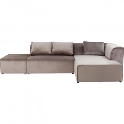 Canapé d'angle Infinity droite velours taupe Kare Design