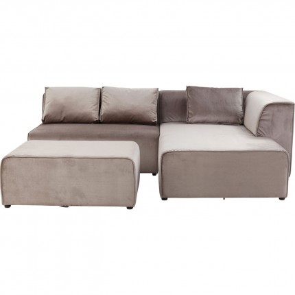 Canapé Infinity Rich velours droite taupe Kare Design