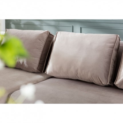 Canapé d'angle Infinity droite velours taupe Kare Design