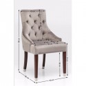 Chaise avec accoudoirs Prince velours gris Kare Design